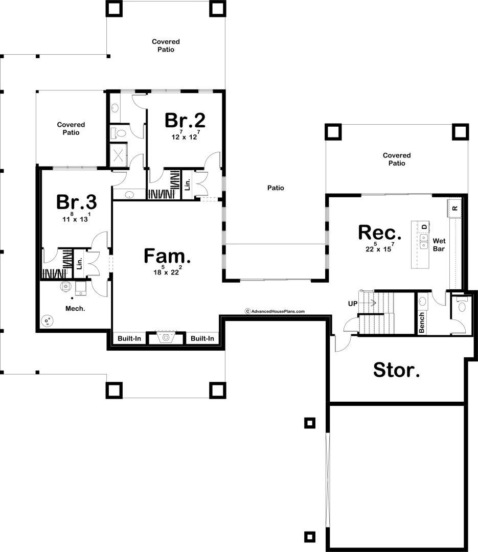 1 Story Beach Lake Style House Plan Walnut Creek