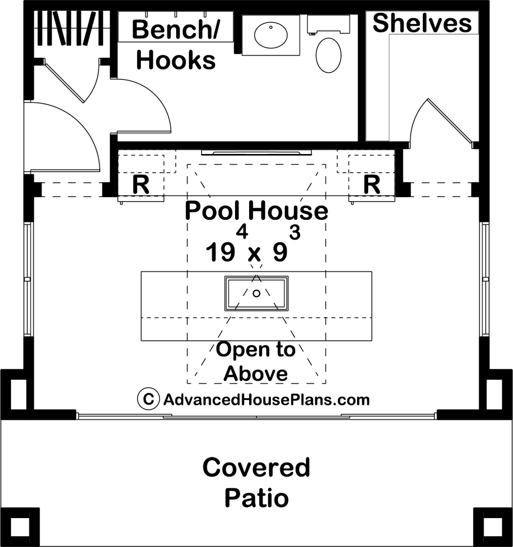 Modern Pool House Plan | Harmon