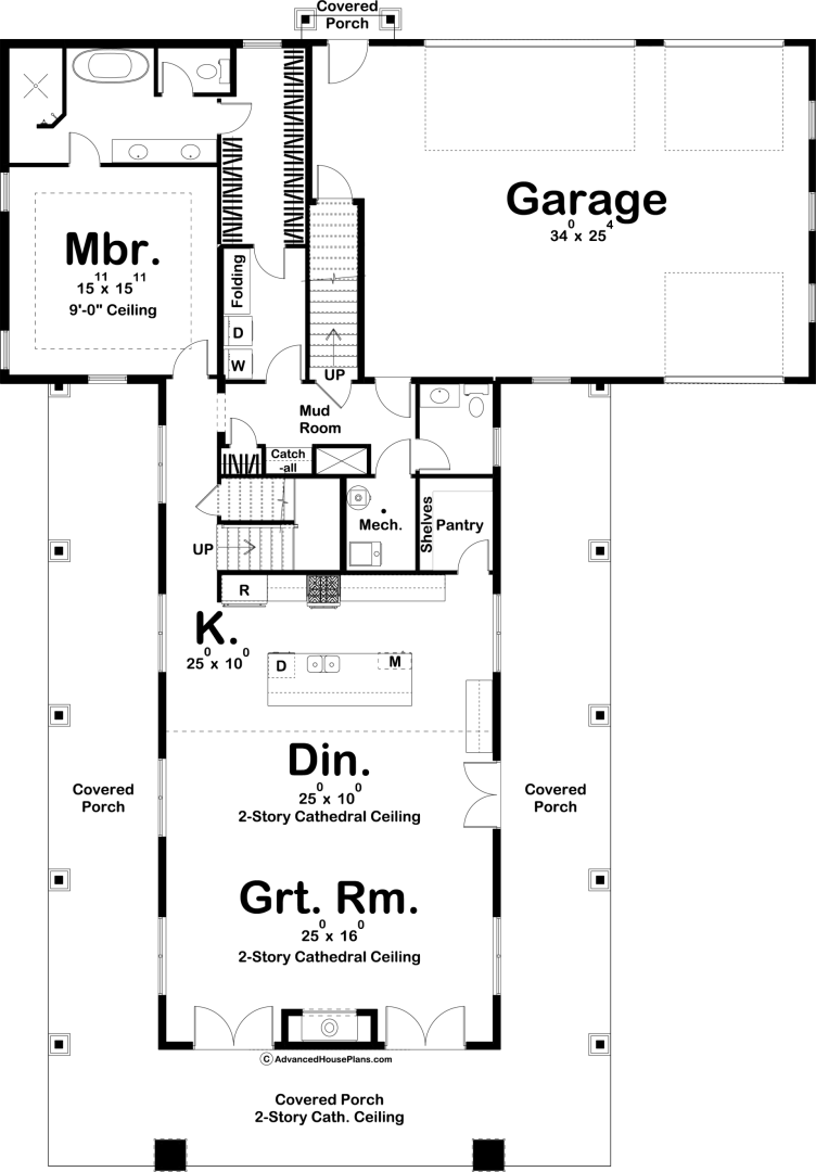 1.5 Story Bardominium Style House Plan | Stillwater