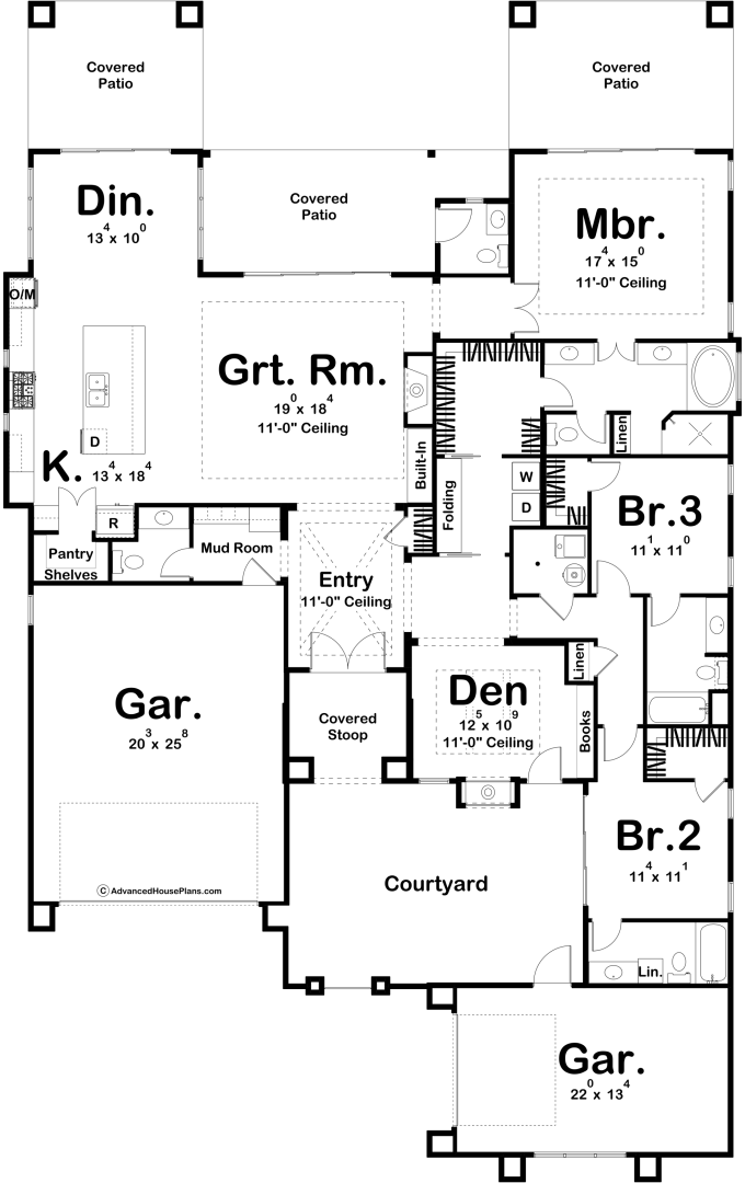 1 Story Mediterranean Style House Plan | Palmdale
