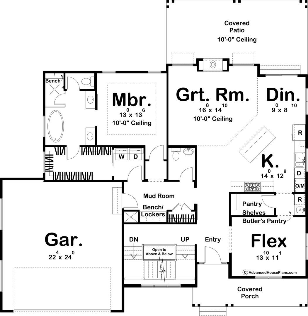 1.5 Story Modern Farmhouse Style House Plan | Cartwright