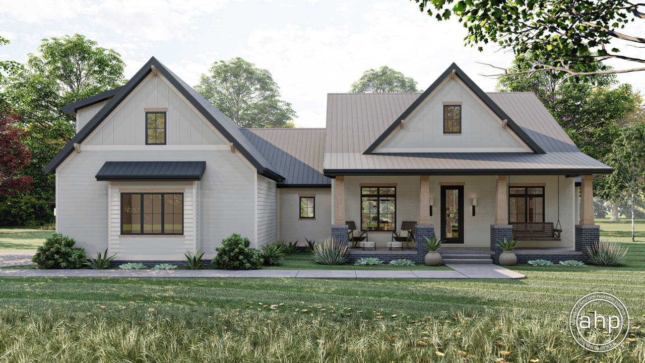 Modern Farmhouse Ranch House Plan w/ Bonus Room | Camden Gro