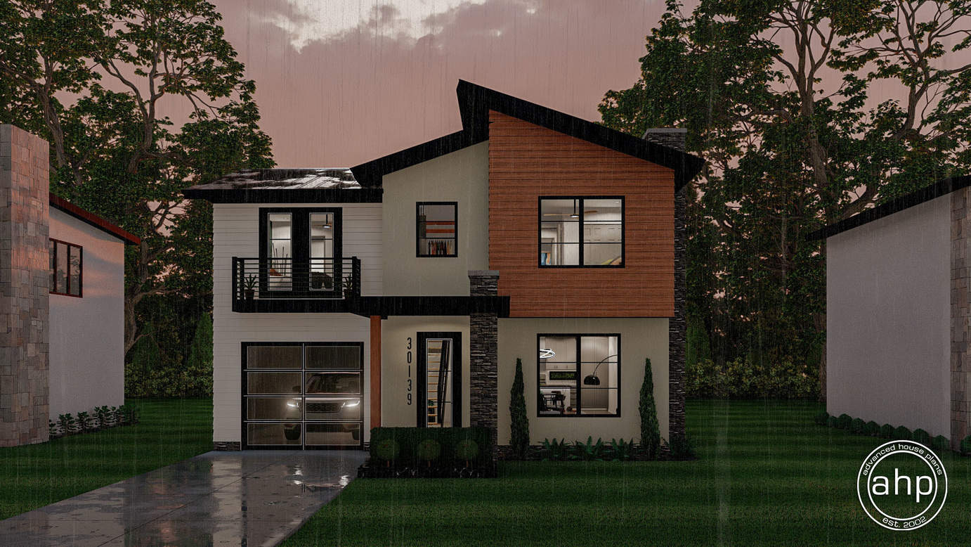 2 Story Modern Style House Plan | Lakeview