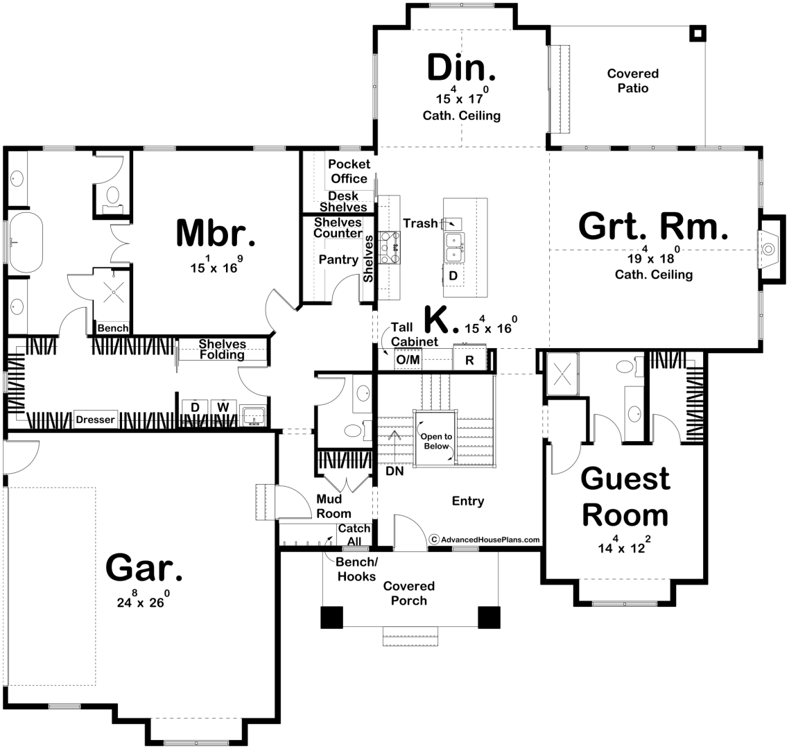 Black Craftsman Style House Plan | Elkhorn Falls
