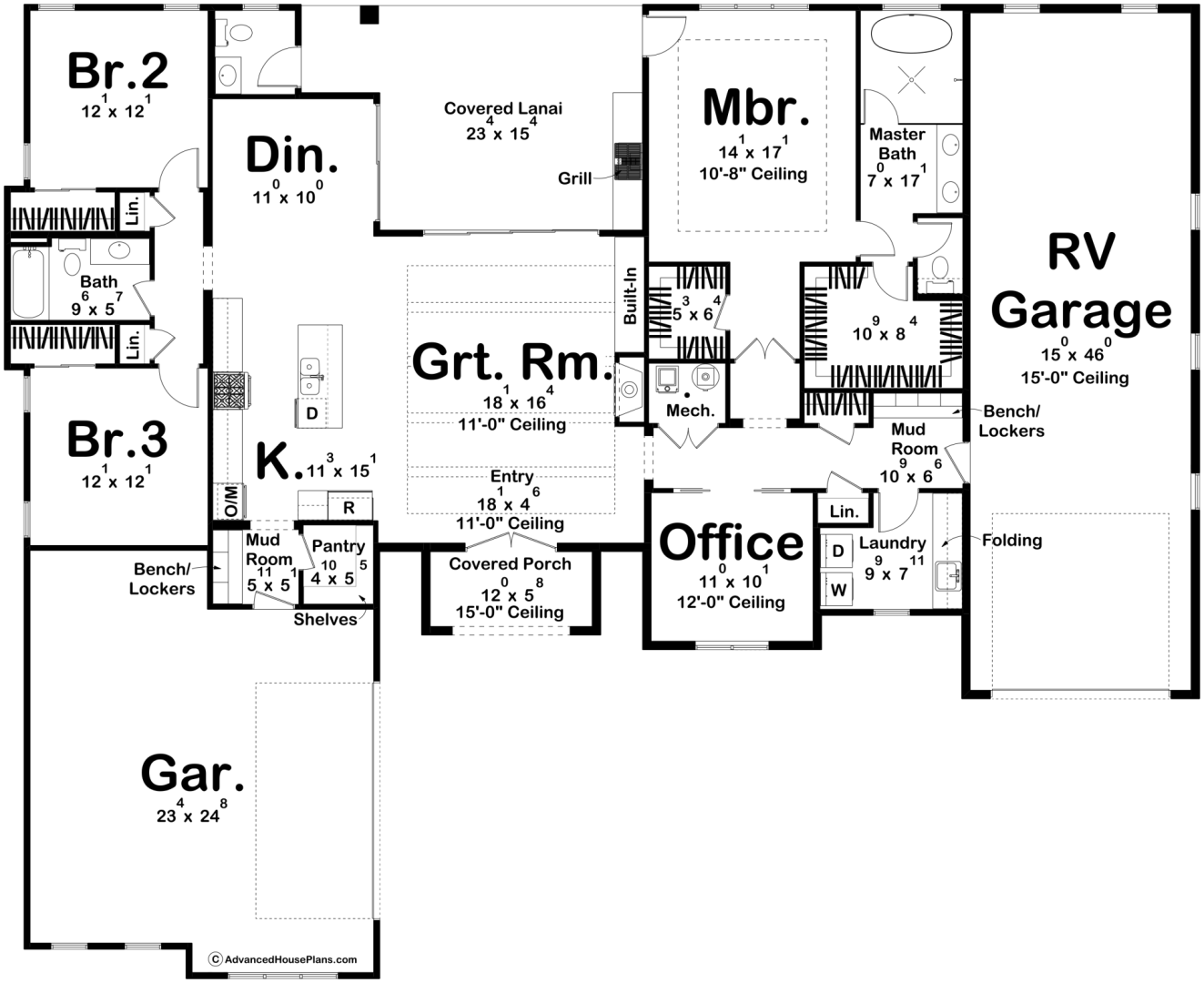 Mediterranean Style House Plan w/ RV Garage | Altman