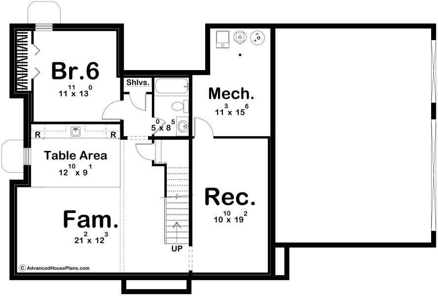 Tudor Style House Plan Douglas 2024   Douglas Finished Basement Slide 